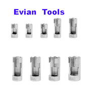 Juego de 8 llaves de vaso ranuradas para inyectores de combustible de 10-22 mm, de acero CR-V, para extracción de sensores de oxígeno, kit de reparación automotriz