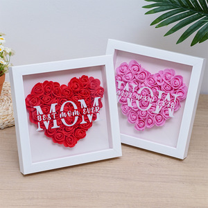 <span class=keywords><strong>Marco</strong></span> de Corazón con Nombre Personalizado al por Mayor, Caja de Regalo con Flores Artificiales para Mamá, Decoración de Pared para el Hogar - Product Image 3
