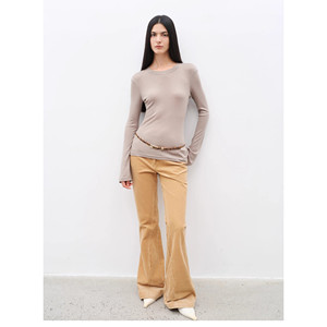 "เส้นทางสู่ความโดดเด่น" กางเกงขายาวทรงบานผ้าลูกฟูกทรงสลิมสไตล์เรโทรโมเดิร์นอเนกประสงค์ - Product Image 5