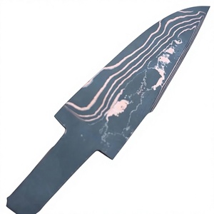 Cuchillo de Acero Damasco Hecho a Mano por Ahmad Fabric, Hoja de Acero Forjada Personalizada de 9-12 Pulgadas con Mango de Acero, para Cocina y Actividades al Aire Libre - Product Image 3