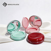 Nouvelle boîte à coussin d'air ronde transparente en PS de 13 g avec miroir, emballage de lotion, conteneur en plastique recyclable