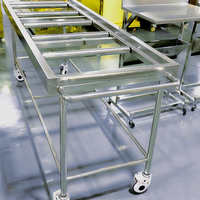 Carro para Transporte de Cadáveres de Acero Inoxidable con Cuatro Ruedas, Estilo Americano/Europeo, Duradero y Ecológico