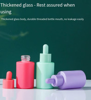 En stock, flacons compte-gouttes en verre givré coloré de 30 ml, rose, jaune, vert, violet, orange, rouge, bleu, flacons compte-gouttes en verre vides