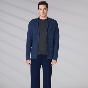 Blazer Cardigan en Maille de Coton pour Homme, Col Boutonné Personnalisé, Col en V, Style Décontracté et Professionnel - Product Image 3