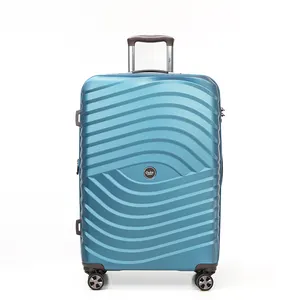 Özel ABS PC sert kabuk genişletilebilir seyahat bagaj Spinner tekerlekler arabası bavul büyük kapasiteli bavul