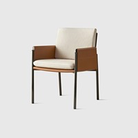 Chaise de jambe en métal de luxe nordique chaise de salle à manger en tissu en cuir PU chaise de salle à manger rembourrée pour café sillas de comedor