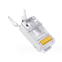 UTP-Conector de red Ethernet modular Cat5e Cat6 Cat6a RJ45 con conector de cristal 8P8C, accesorios