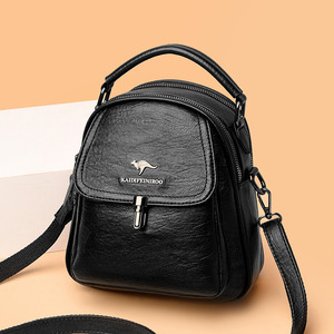 Fashion Black PU <b>Leather</b> <b>Mini</b> School <b>Backpack</b> Bag Vintage Custom Travel <b>Backpack</b> Bag for Women - Product Image 4