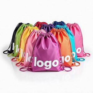 Custom Logo Promotion Polyester Nylon Sport <b>Waterproof</b> <b>Drawstring</b> Gym Sport <b>Bag</b> Backpack - Product Image 1