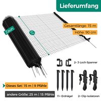 Pagar Padang Rumput Pagar Bergerak Tinggi 90 cm Panjang 25 m 15 Pasak, Jaring Kebun, Pagar Camping, Pagar Ayam, Pagar Anjing