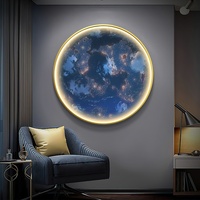 Lampe LED élégante Lune et Planète Terre Tableaux suspendus Entrée Couloir décoratif Allée Art mural