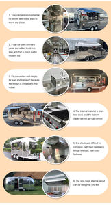 Bar à café mobile, camion de restauration mobile entièrement équipé, pizza, barbecue, remorque de restauration rapide à vendre - Product Image 6