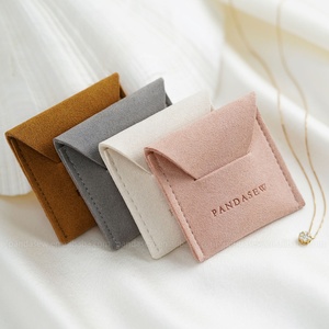PandaSew Luxury Custom Logo Jewelry Bag High Quality 1.4mm Microfiber Gift Packaging <b>Ring</b> Necklace Jewelry Pouch - Product Image 3