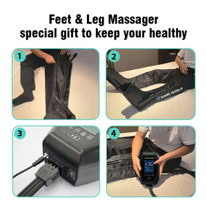 Massaggiatore ad Aria per Gambe Total-Leg - Copertura Completa da Caviglie a Cosce, Rivitalizzazione degli Arti, Stivali a Pressione Dinamica - Product Image 4