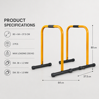 Barres parallèles réglables DP8224 en acier avec barre de connexion pour entraînement du haut du corps et du tronc à domicile