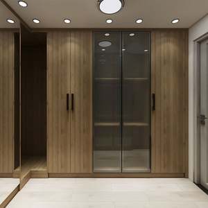 Meuble de rangement en bois grainé, mélamine avec panneau de porte en verre, usine de Foshan - Product Image 2