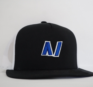 Casquette de camionneur classique à 5 panneaux, profil haut, structure rigide, visière plate, entièrement en maille, broderie 3D, logo personnalisé - Product Image 2