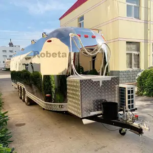 Komplette Ausrüstung Food Truck Restaurant Rasierte Eis Mobile Trailer Konzession Trailer Mobile Food Küche Zum Verkauf