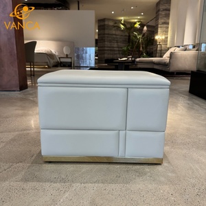 Italian Style Genuine Leather Sofa Stool <strong>Low</strong> <strong>Footstool</strong> for Living Room Square Dressing Coffee Table Shoe Changing Ottomans - Product Image 1