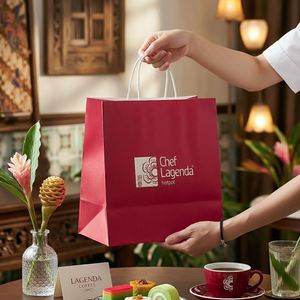 Bolsas de Papel Kraft Biodegradables, Reciclables y Ecológicas Personalizadas con Asas Retorcidas para Restaurantes y Servicios de Catering - Product Image 2