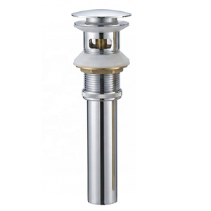 Bonde de vidage escamotable commerciale Click Clack pour lavabo, en acier inoxydable poli à fente G 1-1/4 ", pour salle de bain moderne et usage hôtelier, pour baignoire - Product Image 1