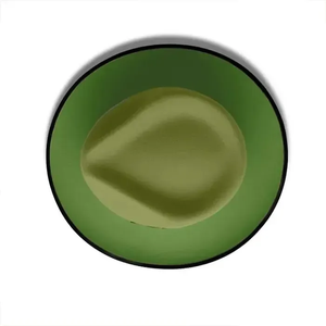 Olive Green Wool Fedora <b>Hat</b> With Black Band Unisex Adult Casual Spring Autumn Formal Style - Product Image 3