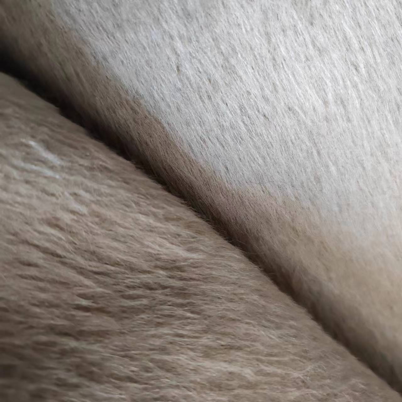 640g/m 74wool 10Alpaca 8nylon 8polyester Long Wool Laurie Feel Single Side Wool Coat Fabric