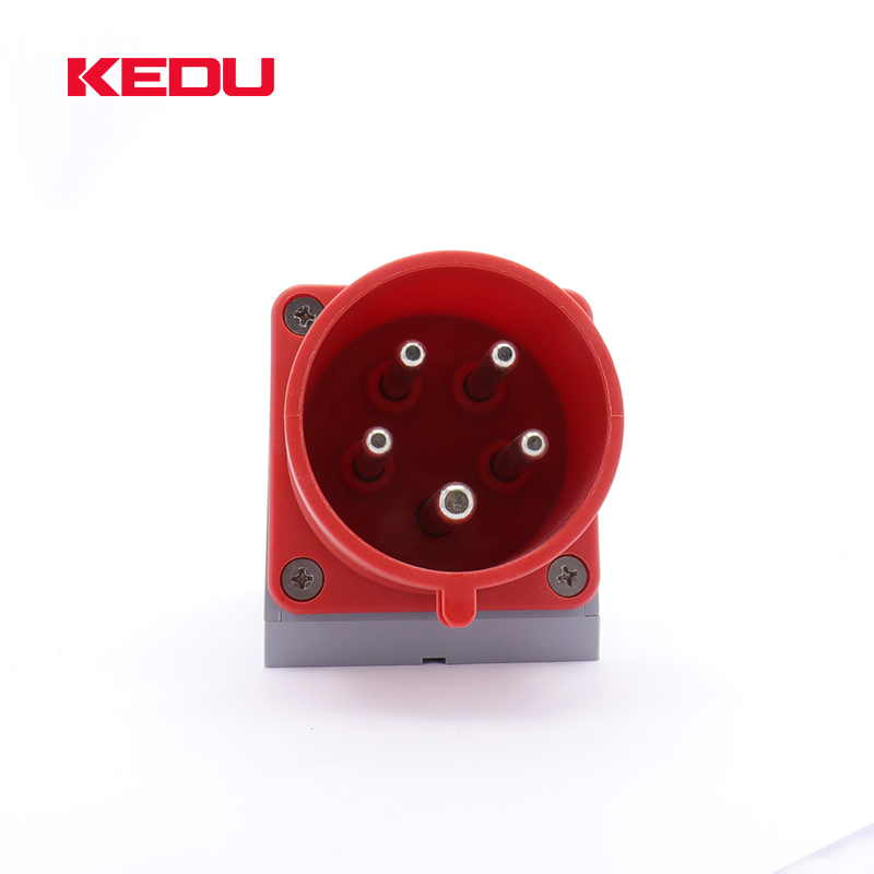 KEDU IP44 3p + n + pe 32 amp 400v 6h industrielle männlichen wand montieren stecker und steckdosen