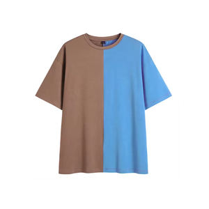 T-shirt à logo de marque personnalisé bicolore de haute qualité 100% coton Design uni pour des vêtements de mode décontractés - Product Image 1