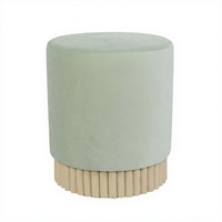 Tabouret ottoman rond blanc, chaise de maquillage, tabouret de salon rond