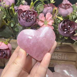 Cristal piedras curativas corazón alta calidad cuarzo rosa corazón natural cuarzo rosa corazón hecho a mano bonita forma - Product Image 5