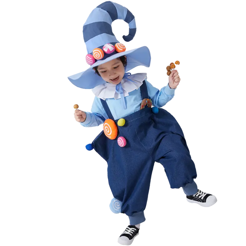 2022 New Halloween Children's Dress Up Fancy Dress Party Cosplay Candy Witch Cute Dress Up Girl With Hat