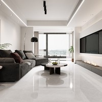 Carreaux muraux en porcelaine brillante résistants à l'usure, style marbre poli gris 800x800, pour salle de bain de villa - Vente chaude