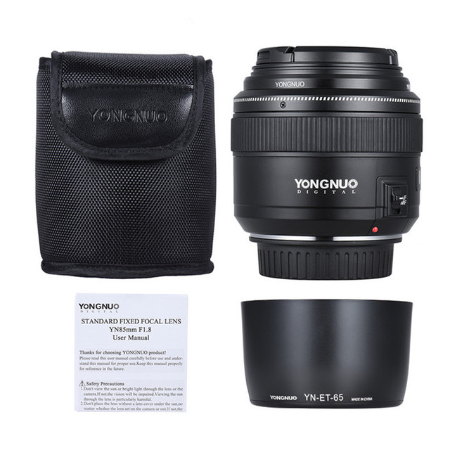 Yongnuo YN 85MM Camera Lens for Canon/F1.8 Standard Medium Telephoto Prime Lens Fixed Focal Camera Lenses
