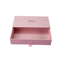 Boîte à tiroir en papier écologique recyclable de qualité supérieure avec logo personnalisé et doublure en éponge pour bagues, boucles d'oreilles, colliers, bracelets, luxe, coulissante