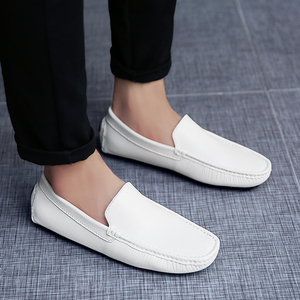Mocassins de conduite décontractés pour hommes en cuir véritable souple, grandes tailles 38-47, cinq couleurs disponibles, chaussures habillées - Product Image 6