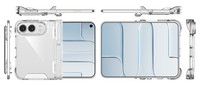 Coque de téléphone pliable transparente antichoc en gros pour iPhone Duo, étui en PC TPU anti-rayures avec support métallique