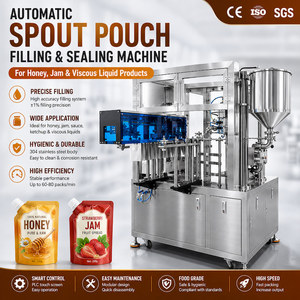 Rotary Pouch Filling <b>Machine</b> for Jam & UHT Milk | Automatic Spout Pouch Packing Equipment | Eraser Paste & Viscous Liquid Filler - Product Image 1