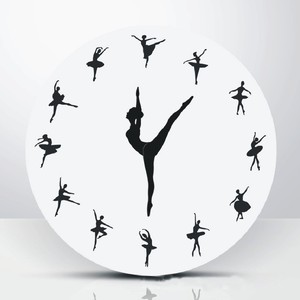 <strong>DIY</strong> Ballet Girl Plastic Wall <strong>Clock</strong> Silent <strong>Clock</strong> for Living Room Bedroom Study Room Office Creative Retro Nostalgic UV Printing - Product Image 6