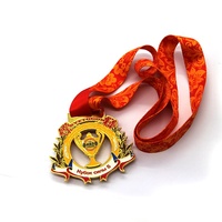 Médailles en métal de karaté et de gymnastique en alliage de zinc vierge, design sportif, émail bronze