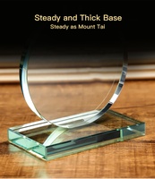 Venta al por mayor de la forma redonda en blanco personalizado logotipo Personal de cristal de Jade cristal Premio trofeo