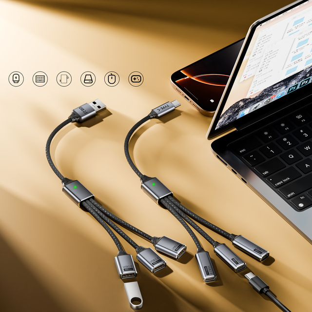 Braided 3-in-1 Multifunction Fast Charging PVC Material USB Data Cable Standard USB for Mobile Phones Computer Power Banks