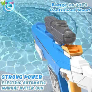 2024 nuovo elettrico adulti automatico a lungo raggio Squirt giocattoli di grande capacità per bambini pistola ad acqua giocattolo con luce