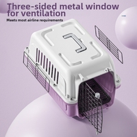 Boîte de transport pour chien et chat en plastique classique approuvée par les compagnies aériennes, avec poignée à bouton-pression, cage durable pour animaux de compagnie, sac de transport pour les voyages