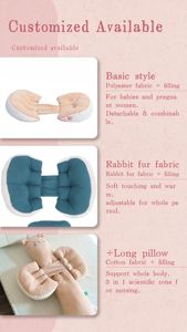 Almohada de Maternidad Multifuncional 3 en 1 en Forma de C para <span class=keywords><strong>Embarazo</strong></span>, Almohada Corporal Completa para Lactancia, Tipo C, Funda de Bambú - Product Image 2