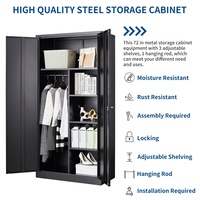 Armoire de rangement en acier moderne à 2 portes verrouillables, armoire métallique pour l'école, le bureau, la chambre, l'hôtel ou la salle de sport