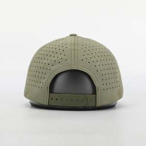 Gorra de Béisbol Deportiva Personalizada OEM de 6 Paneles, de Alta Calidad, con Orificios Cortados con Láser Verde, con Imagen Deportiva y Logotipo Bordado en 3D - Product Image 5