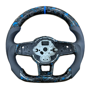 Volante Deportivo de Fibra de Carbono y Cuero para Volkswagen Tiguan, Jetta, <span class=keywords><strong>GTI</strong></span>, <span class=keywords><strong>Bora</strong></span>, Santana, Caddy, Golf 7, 6, MK7, MK7.5, MK6 - Product Image 1