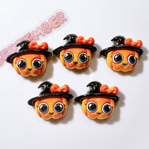 Dijes de Halloween Calabaza Fantasma Murciélago Gato Formas Artesanía Materiales Zapato Flores Sombrero Decoraciones Crema Pegamento Resina Encantos Artesanía - Product Image 6