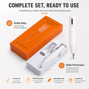 Stylo de pose de diamants électrique rechargeable USB, haute précision, avec récupération automatique des diamants, vitesse réglable, pour la broderie diamant - Product Image 2